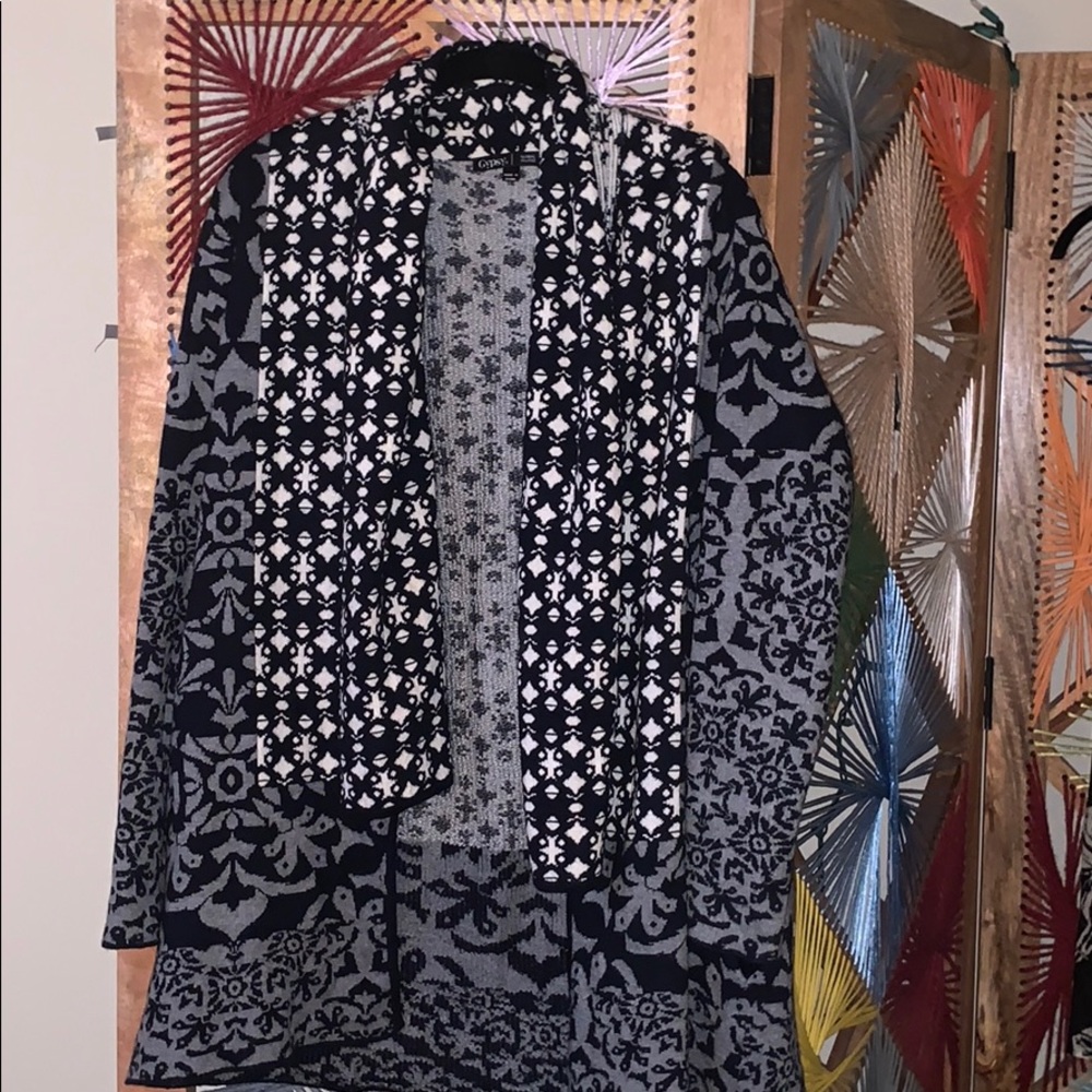 Fun, multi-pattern winter cardigan!